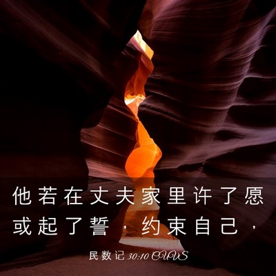 Picture 03 - 民 数 记 30:10 CUVS - 他 若 在 丈 夫 家 里 许 了 愿 或 起 - Bible Verse Picture