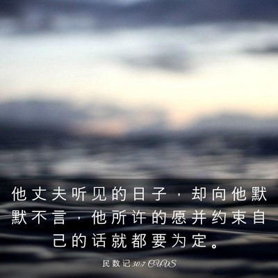 Picture 03 - 民 数 记 30:7 CUVS - 他 丈 夫 听 见 的 日 子 ， 却 向 他 - Bible Verse Picture