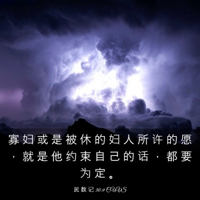 Picture 03 - 民 数 记 30:9 CUVS - 寡 妇 或 是 被 休 的 妇 人 所 许 的 - Bible Verse Picture