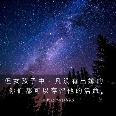 Picture 03 - 民 数 记 31:18 CUVS - 但 女 孩 子 中 ， 凡 没 有 出 嫁 的 - Bible Verse Picture