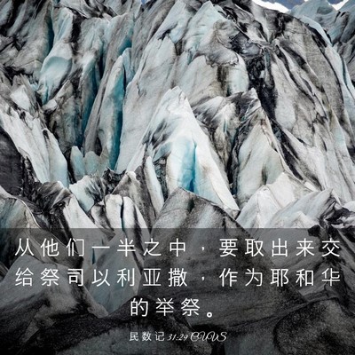 Picture 03 - 民 数 记 31:29 CUVS - 从 他 们 一 半 之 中 ， 要 取 出 来 - Bible Verse Picture
