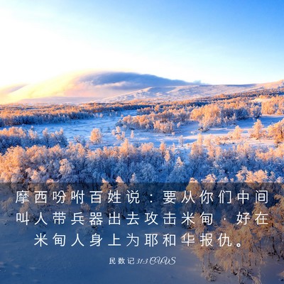 Picture 03 - 民 数 记 31:3 CUVS - 摩 西 吩 咐 百 姓 说 ： 要 从 你 们 - Bible Verse Picture