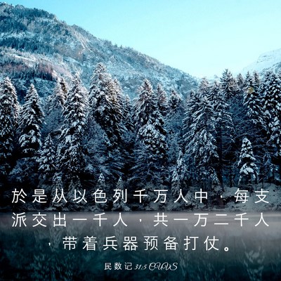 Picture 03 - 民 数 记 31:5 CUVS - 於 是 从 以 色 列 千 万 人 中 ， 每 - Bible Verse Picture