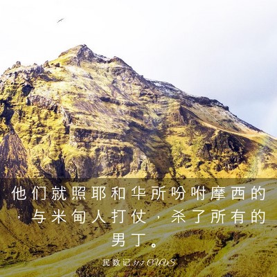 Picture 03 - 民 数 记 31:7 CUVS - 他 们 就 照 耶 和 华 所 吩 咐 摩 西 - Bible Verse Picture