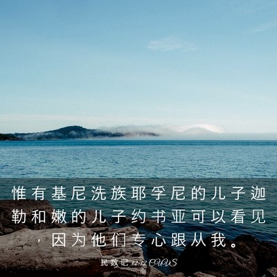 Picture 03 - 民 数 记 32:12 CUVS - 惟 有 基 尼 洗 族 耶 孚 尼 的 儿 子 - Bible Verse Picture