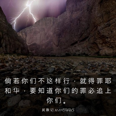 Picture 03 - 民 数 记 32:23 CUVS - 倘 若 你 们 不 这 样 行 ， 就 得 罪 - Bible Verse Picture