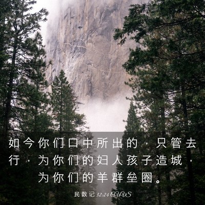 Picture 03 - 民 数 记 32:24 CUVS - 如 今 你 们 口 中 所 出 的 ， 只 管 - Bible Verse Picture