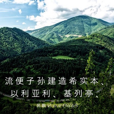 Picture 03 - 民 数 记 32:37 CUVS - 流 便 子 孙 建 造 希 实 本 、 以 利 - Bible Verse Picture