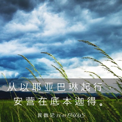 Picture 03 - 民 数 记 33:45 CUVS - 从 以 耶 亚 巴 琳 起 行 ， 安 营 在 - Bible Verse Picture