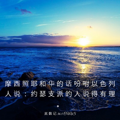 Picture 03 - 民 数 记 36:5 CUVS - 摩 西 照 耶 和 华 的 话 吩 咐 以 色 - Bible Verse Picture