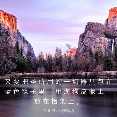 Picture 03 - 民 数 记 4:12 CUVS - 又 要 把 圣 所 用 的 一 切 器 具 包 - Bible Verse Picture