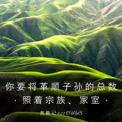 Picture 03 - 民 数 记 4:22 CUVS - 你 要 将 革 顺 子 孙 的 总 数 ， 照 - Bible Verse Picture