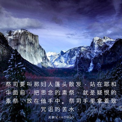 Picture 03 - 民 数 记 5:18 CUVS - 祭 司 要 叫 那 妇 人 蓬 头 散 发 ， - Bible Verse Picture