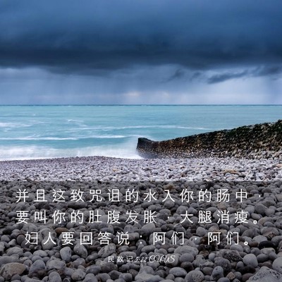 Picture 03 - 民 数 记 5:22 CUVS - 并 且 这 致 咒 诅 的 水 入 你 的 肠 - Bible Verse Picture