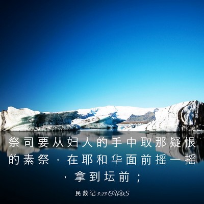 Picture 03 - 民 数 记 5:25 CUVS - 祭 司 要 从 妇 人 的 手 中 取 那 疑 - Bible Verse Picture
