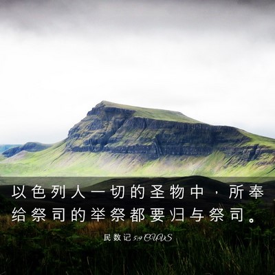 Picture 03 - 民 数 记 5:9 CUVS - 以 色 列 人 一 切 的 圣 物 中 ， 所 - Bible Verse Picture