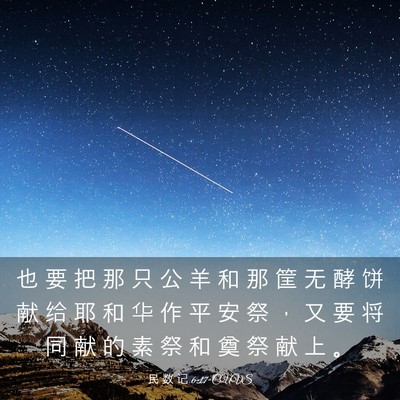 Picture 03 - 民 数 记 6:17 CUVS - 也 要 把 那 只 公 羊 和 那 筐 无 酵 - Bible Verse Picture