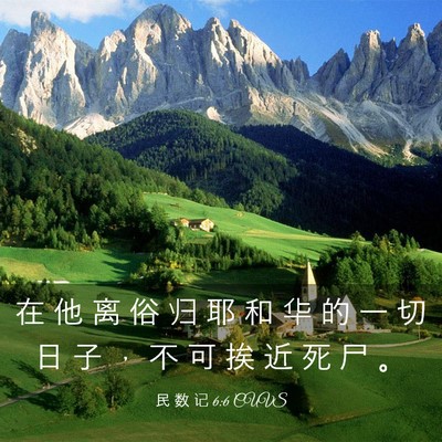 Picture 03 - 民 数 记 6:6 CUVS - 在 他 离 俗 归 耶 和 华 的 一 切 日 - Bible Verse Picture