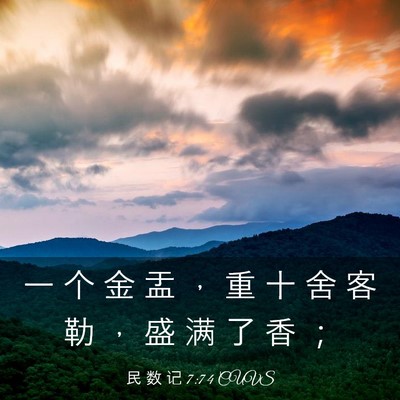 Picture 03 - 民 数 记 7:74 CUVS - 一 个 金 盂 ， 重 十 舍 客 勒 ， 盛 - Bible Verse Picture