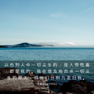 Picture 03 - 民 数 记 8:17 CUVS - 以 色 列 人 中 一 切 头 生 的 ， 连 - Bible Verse Picture