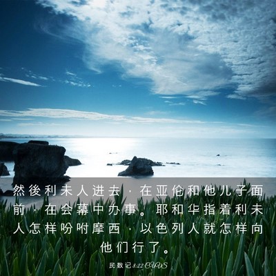 Picture 03 - 民 数 记 8:22 CUVS - 然 後 利 未 人 进 去 ， 在 亚 伦 和 - Bible Verse Picture