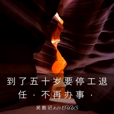 Picture 03 - 民 数 记 8:25 CUVS - 到 了 五 十 岁 要 停 工 退 任 ， 不 - Bible Verse Picture