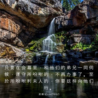 Picture 03 - 民 数 记 8:26 CUVS - 只 要 在 会 幕 里 ， 和 他 们 的 弟 - Bible Verse Picture