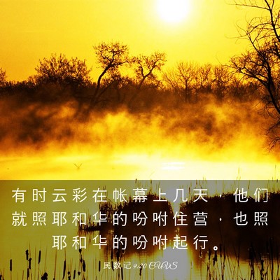Picture 03 - 民 数 记 9:20 CUVS - 有 时 云 彩 在 帐 幕 上 几 天 ， 他 - Bible Verse Picture