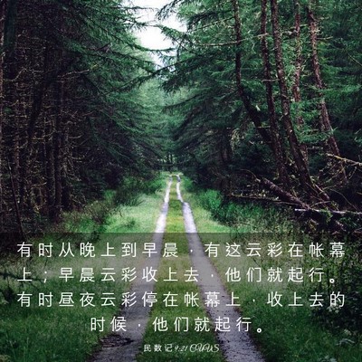 Picture 03 - 民 数 记 9:21 CUVS - 有 时 从 晚 上 到 早 晨 ， 有 这 云 - Bible Verse Picture
