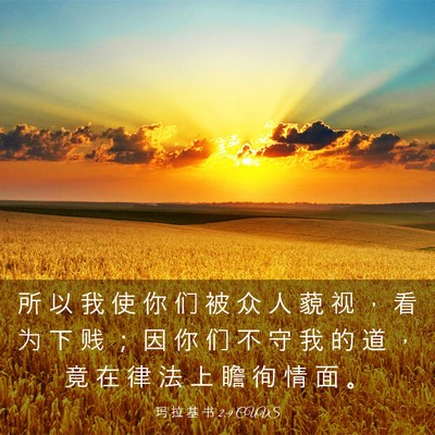 Picture 03 - 玛 拉 基 书 2:9 CUVS - 所 以 我 使 你 们 被 众 人 藐 视 ， - Bible Verse Picture