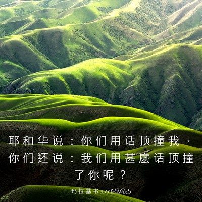 Picture 03 - 玛 拉 基 书 3:13 CUVS - 耶 和 华 说 ： 你 们 用 话 顶 撞 我 - Bible Verse Picture