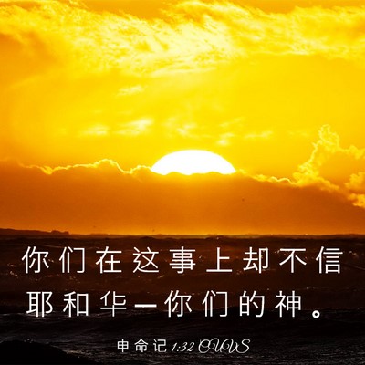 Picture 03 - 申 命 记 1:32 CUVS - 你 们 在 这 事 上 却 不 信 耶 和 华 - Bible Verse Picture