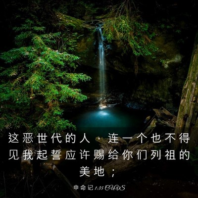 Picture 03 - 申 命 记 1:35 CUVS - 这 恶 世 代 的 人 ， 连 一 个 也 不 - Bible Verse Picture