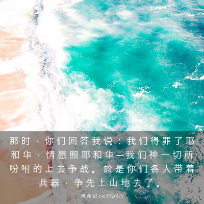 Picture 03 - 申 命 记 1:41 CUVS - 那 时 ， 你 们 回 答 我 说 ： 我 们 - Bible Verse Picture