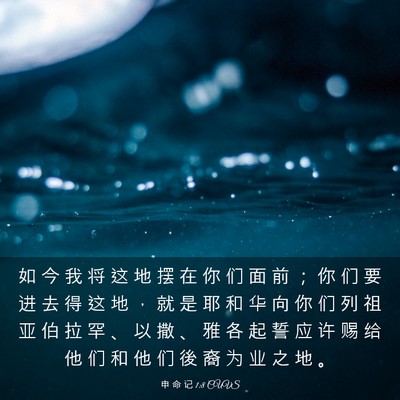 Picture 03 - 申 命 记 1:8 CUVS - 如 今 我 将 这 地 摆 在 你 们 面 前 - Bible Verse Picture