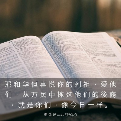 Picture 03 - 申 命 记 10:15 CUVS - 耶 和 华 但 喜 悦 你 的 列 祖 ， 爱 - Bible Verse Picture