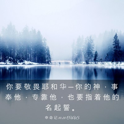 Picture 03 - 申 命 记 10:20 CUVS - 你 要 敬 畏 耶 和 华 ─ 你 的 神 ， - Bible Verse Picture