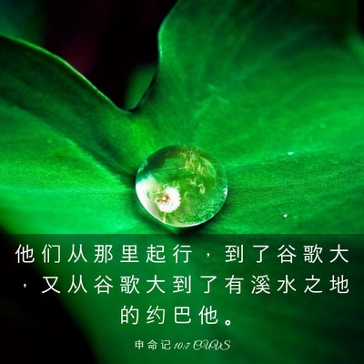 Picture 03 - 申 命 记 10:7 CUVS - 他 们 从 那 里 起 行 ， 到 了 谷 歌 - Bible Verse Picture