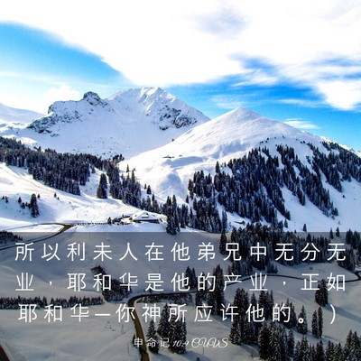 Picture 03 - 申 命 记 10:9 CUVS - 所 以 利 未 人 在 他 弟 兄 中 无 分 - Bible Verse Picture