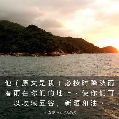 Picture 03 - 申 命 记 11:14 CUVS - 他 （ 原 文 是 我 ） 必 按 时 降 秋 - Bible Verse Picture