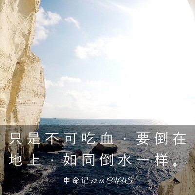 Picture 03 - 申 命 记 12:16 CUVS - 只 是 不 可 吃 血 ， 要 倒 在 地 上 - Bible Verse Picture