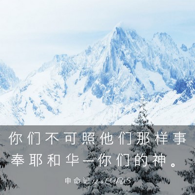 Picture 03 - 申 命 记 12:4 CUVS - 你 们 不 可 照 他 们 那 样 事 奉 耶 - Bible Verse Picture
