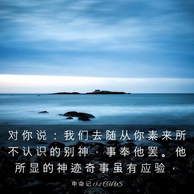 Picture 03 - 申 命 记 13:2 CUVS - 对 你 说 ： 我 们 去 随 从 你 素 来 - Bible Verse Picture