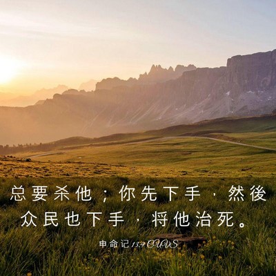 Picture 03 - 申 命 记 13:9 CUVS - 总 要 杀 他 ； 你 先 下 手 ， 然 後 - Bible Verse Picture