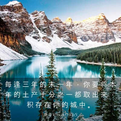 Picture 03 - 申 命 记 14:28 CUVS - 每 逢 三 年 的 末 一 年 ， 你 要 将 - Bible Verse Picture