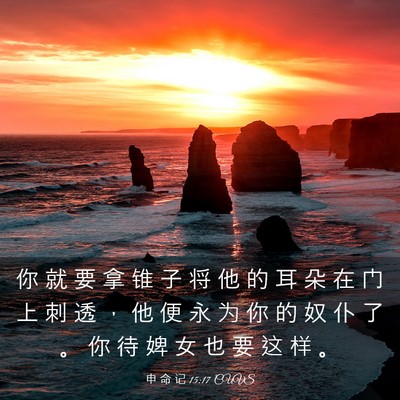 Picture 03 - 申 命 记 15:17 CUVS - 你 就 要 拿 锥 子 将 他 的 耳 朵 在 - Bible Verse Picture