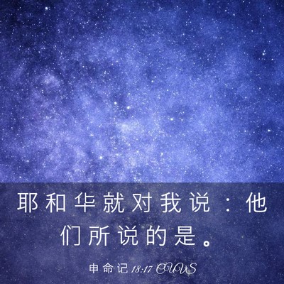 Picture 03 - 申 命 记 18:17 CUVS - 耶 和 华 就 对 我 说 ： 他 们 所 说 - Bible Verse Picture