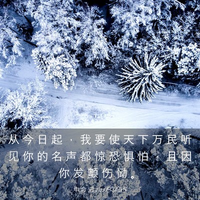 Picture 03 - 申 命 记 2:25 CUVS - 从 今 日 起 ， 我 要 使 天 下 万 民 - Bible Verse Picture