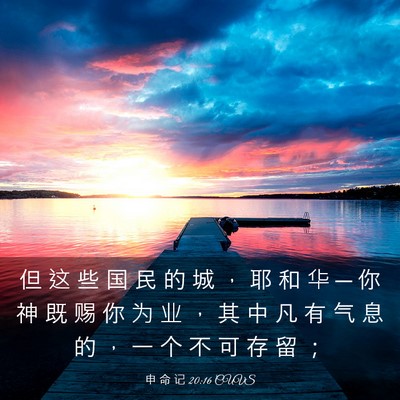 Picture 03 - 申 命 记 20:16 CUVS - 但 这 些 国 民 的 城 ， 耶 和 华 ─ - Bible Verse Picture