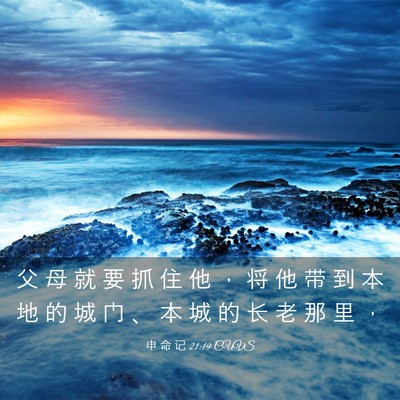 Picture 03 - 申 命 记 21:19 CUVS - 父 母 就 要 抓 住 他 ， 将 他 带 到 - Bible Verse Picture